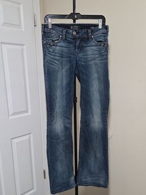 Silver Jeans Tuesday Low Boot Cotton Blend Faded Blue Flare Jeans Y2K
